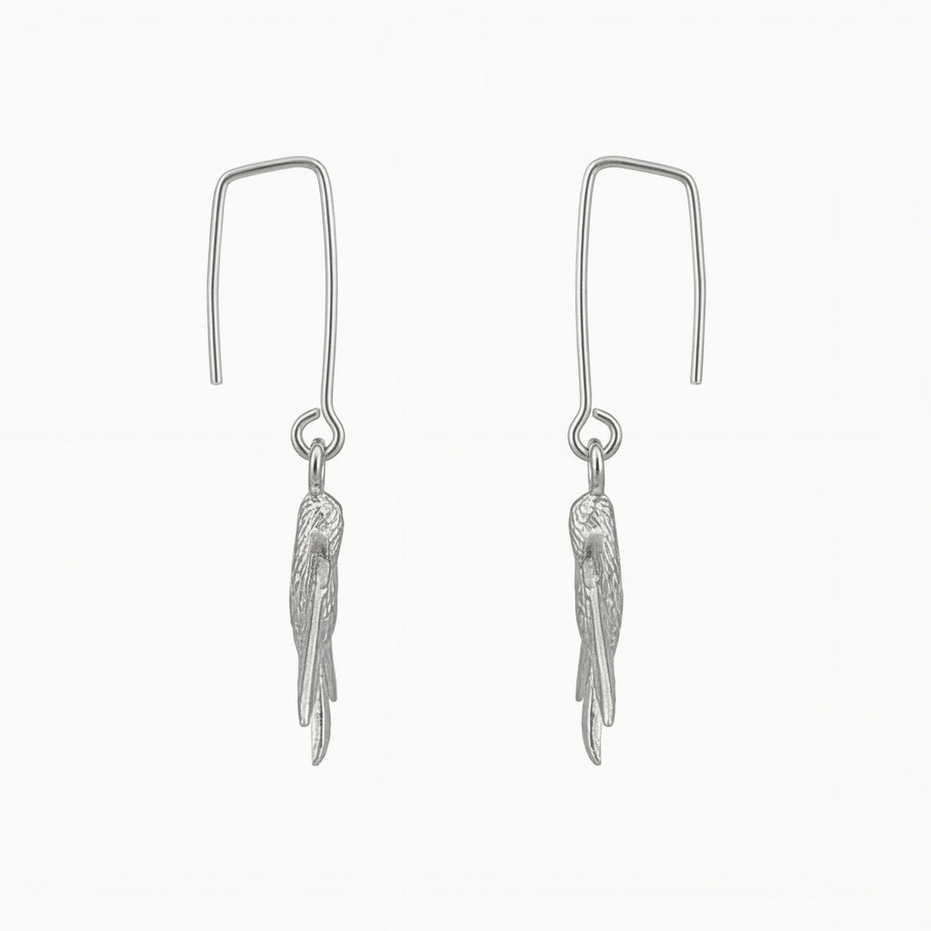 雙面雕刻燕子耳環